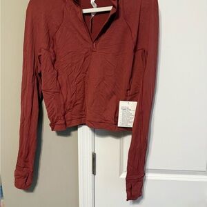 Lululemon Rulu Run Quarter Zip Rust